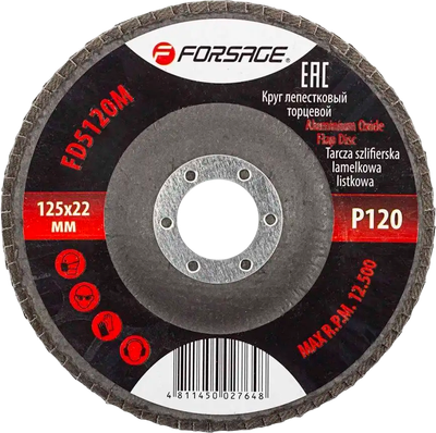 Шлифовальный круг Forsage 125х22мм P120 19 763 / F-FD5120M - 