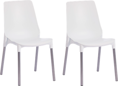 Комплект стульев садовых Tetchair Genius металл/пластик (2шт, белый/ножки хром) - 