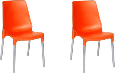 Комплект стульев садовых Tetchair Genius металл/пластик (2шт, оранжевый/ножки хром) - 