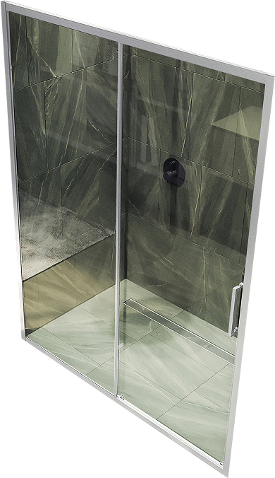 Душевая дверь MaybahGlass 195x150 / MGD-1277-5 (бесцветное стекло/хром матовый)