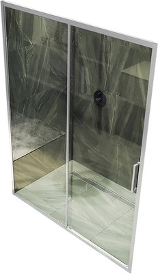 Душевая дверь MaybahGlass 195x150 / MGD-1277-5 (бесцветное стекло/хром матовый) - 