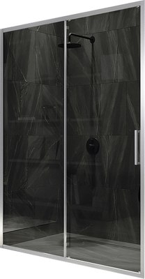Душевая дверь MaybahGlass 195x150 / MGD-1285-5 (графит стекло/хром матовый) - 