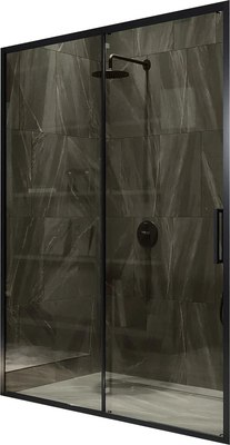 Душевая дверь MaybahGlass 195x120 / MGD-1541-6 (бронза стекло/черный) - 