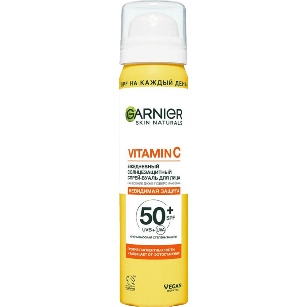 Спрей солнцезащитный Garnier Ambre Solaire Skin Naturals Vitamin C Вуаль Невидимая защита (75мл)