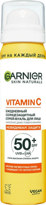 Спрей солнцезащитный Garnier Ambre Solaire Skin Naturals Vitamin C Вуаль Невидимая защита (75мл) -