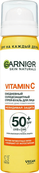 Спрей солнцезащитный Garnier Ambre Solaire Skin Naturals Vitamin C Вуаль Невидимая защита (75мл)