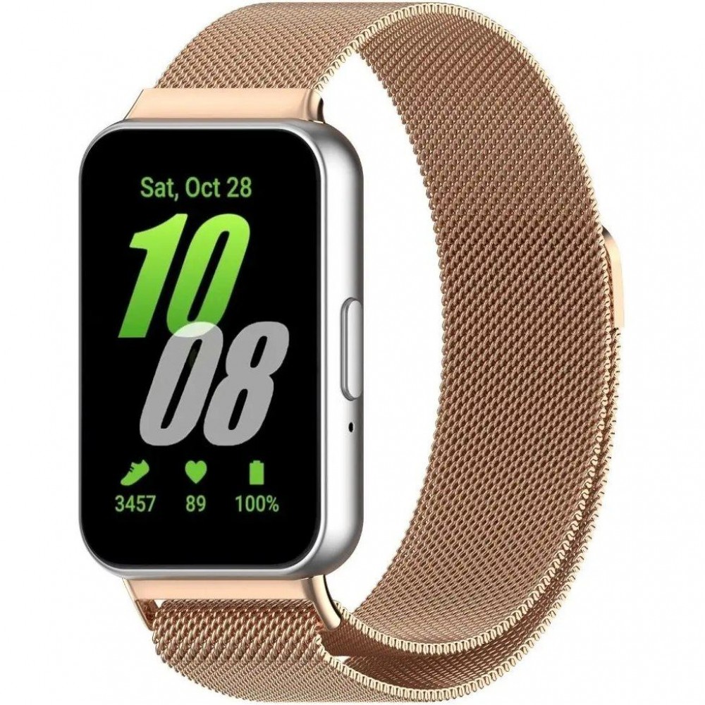 Ремешок для умных часов Rumi Milanese Loop для Galaxy Fit3 (красное золото) — фото 2