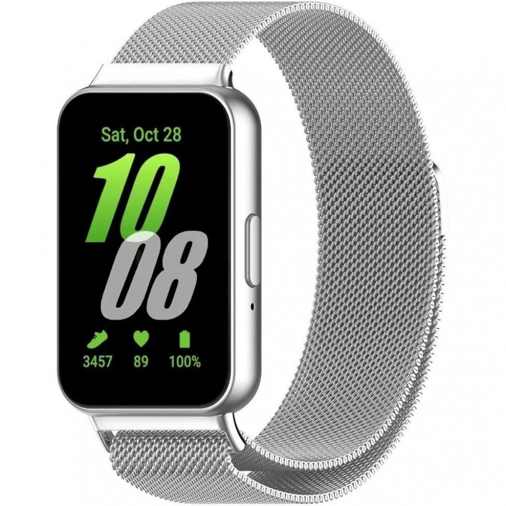 Ремешок для умных часов Rumi Milanese Loop для Galaxy Fit3 (серебристый) — фото 2
