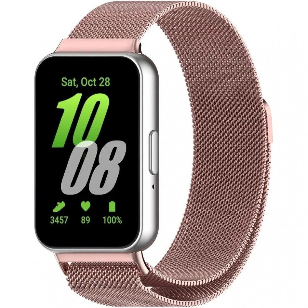 Ремешок для умных часов Rumi Milanese Loop для Galaxy Fit3 (розовый) — фото 2