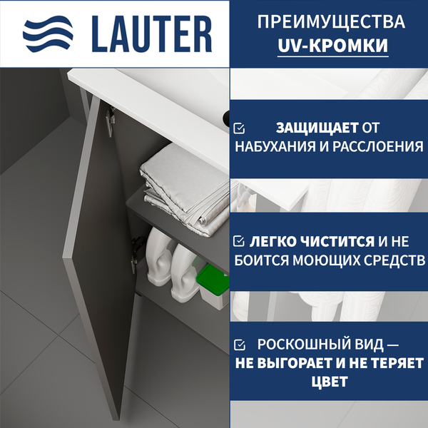 Тумба с умывальником Lauter Nika 49 (белый/черный)