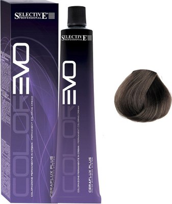 Крем-краска для волос Selective Professional Colorevo 5.001 (100мл, светло-каштановый интенсивный пепельный) - 