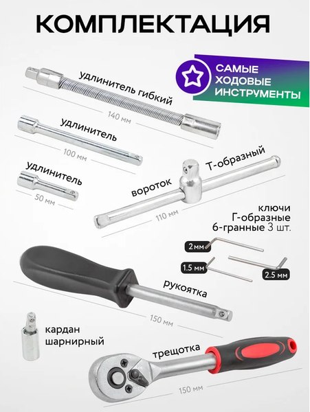 Универсальный набор инструментов Помощник 2462-46 (60437)