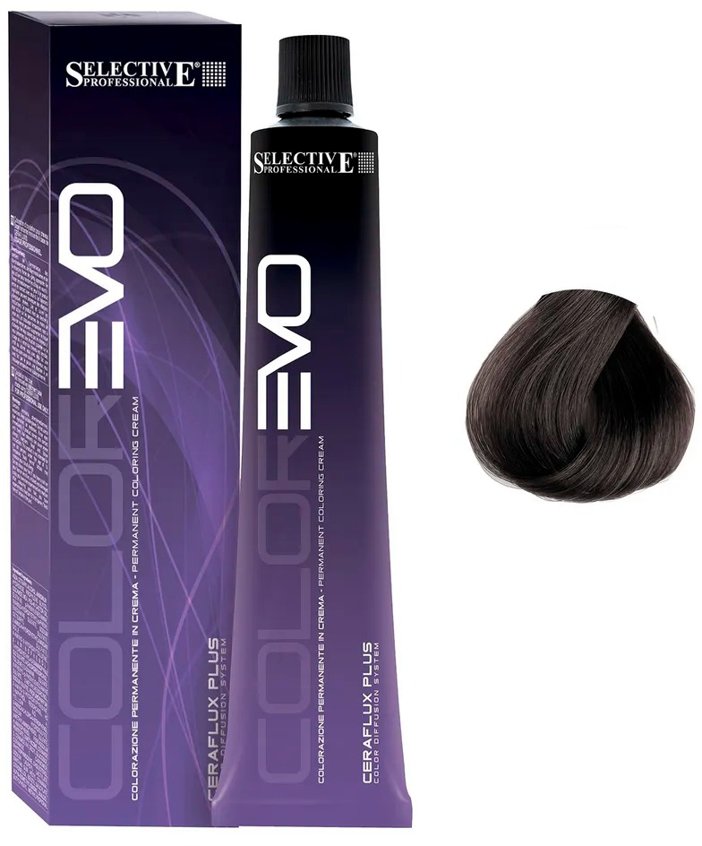Крем-краска для волос Selective Professional Colorevo 4.001 (100мл, каштановый интенсивный пепельный)
