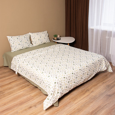 

Комплект постельного белья, Листья, Зелень пр220x240