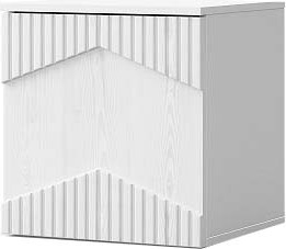 Прикроватная тумба Мебель-КМК Л Оливия КМК 0971.17 (белый текстурный/М3 ясень белый текстурный) -