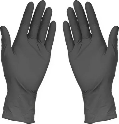 Перчатки одноразовые Primo Mist Nitrile неопудренные (М, 100шт, черный) - 