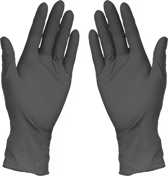 Перчатки одноразовые Primo Mist Nitrile неопудренные (М, 100шт, черный)