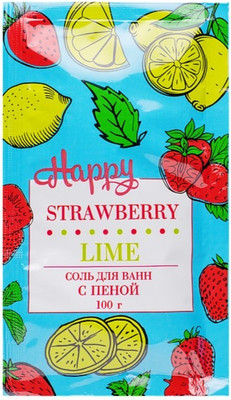 Соль для ванны Лаборатория Катрин Happy Клубника и лайм (100г) -