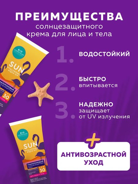 Крем солнцезащитный Fito Косметик Bio Cosmetolog Professional Гиалуроновый SPF 30 (75мл)