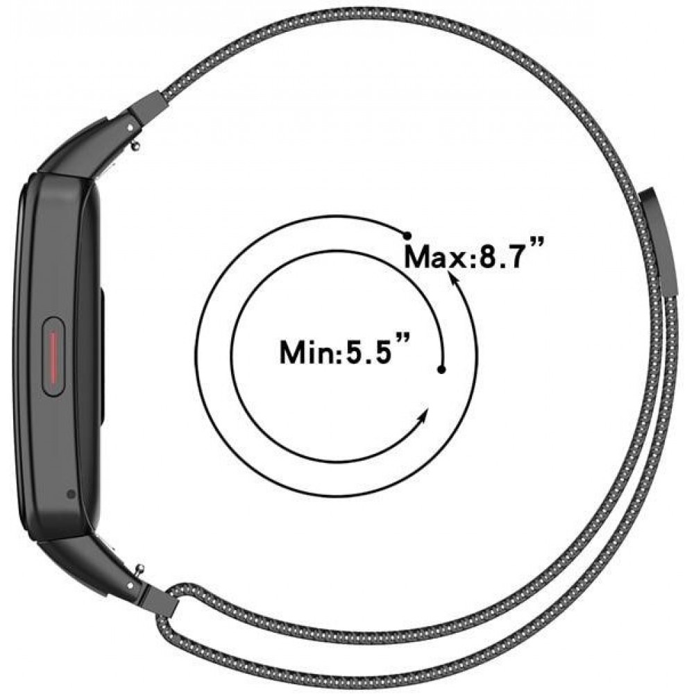 Ремешок для умных часов Rumi Milanese Loop для Huawei Band 6/Honor Band 6 (серый) — фото 3