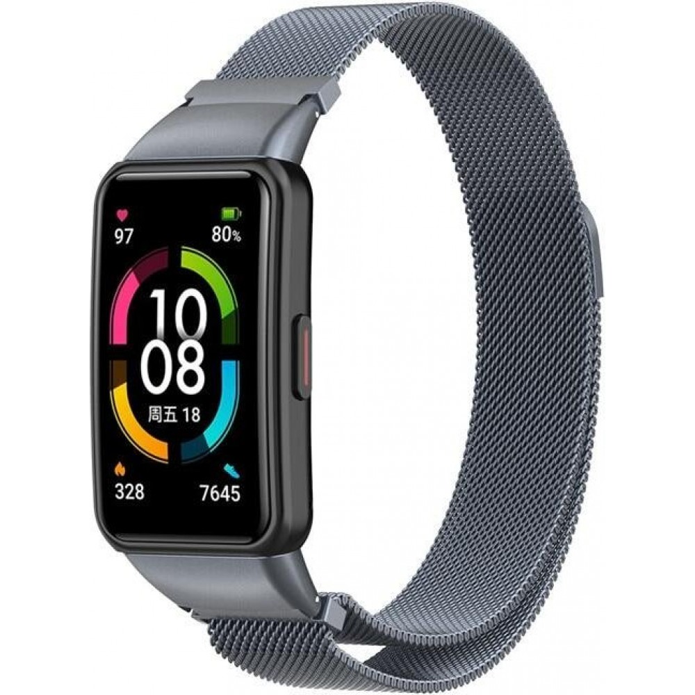 Ремешок для умных часов Rumi Milanese Loop для Huawei Band 6/Honor Band 6 (серый) — фото 2