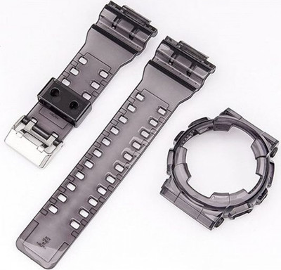 Ремешок для умных часов Rumi GLS-Set для G-Shock GA-110/GA-100/GD-120/G-8900/GAX-100/GLS-100 (полупрозрачный/черный) - 