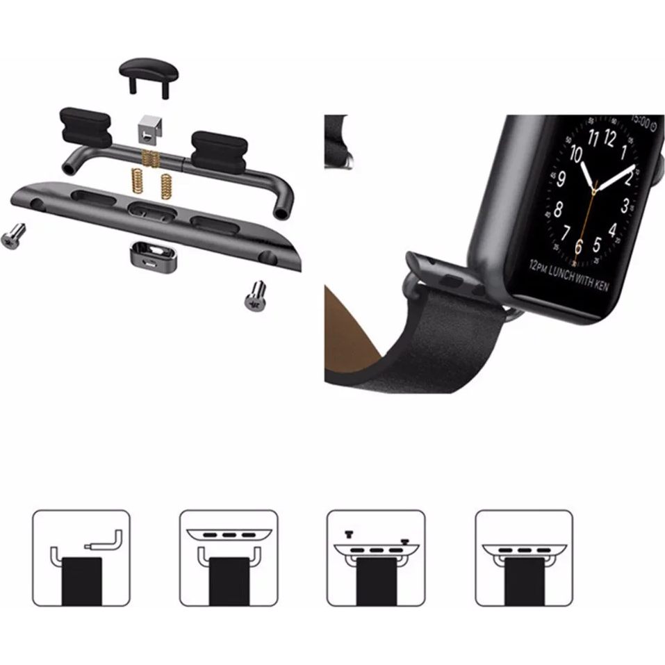 Адаптер ремешка для умных часов Rumi Для Apple Watch 38/40/41мм (22мм, черный) — фото 2