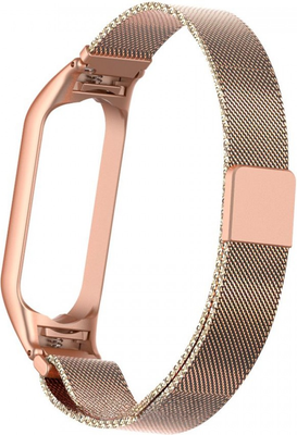 Ремешок для фитнес-трекера Rumi Milanese Loop для Xiaomi Mi Band 5/6 (красное золото) - 