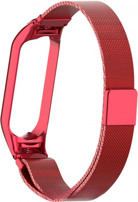 Ремешок для фитнес-трекера Rumi Milanese Loop для Xiaomi Mi Band 5/6 (красный) - 