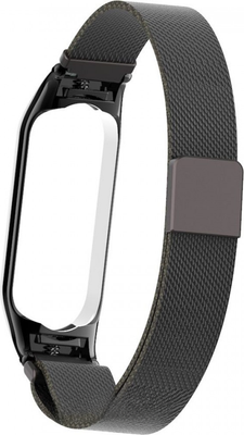 Ремешок для фитнес-трекера Rumi Milanese Loop для Xiaomi Mi Band 5/6 (черный) - 