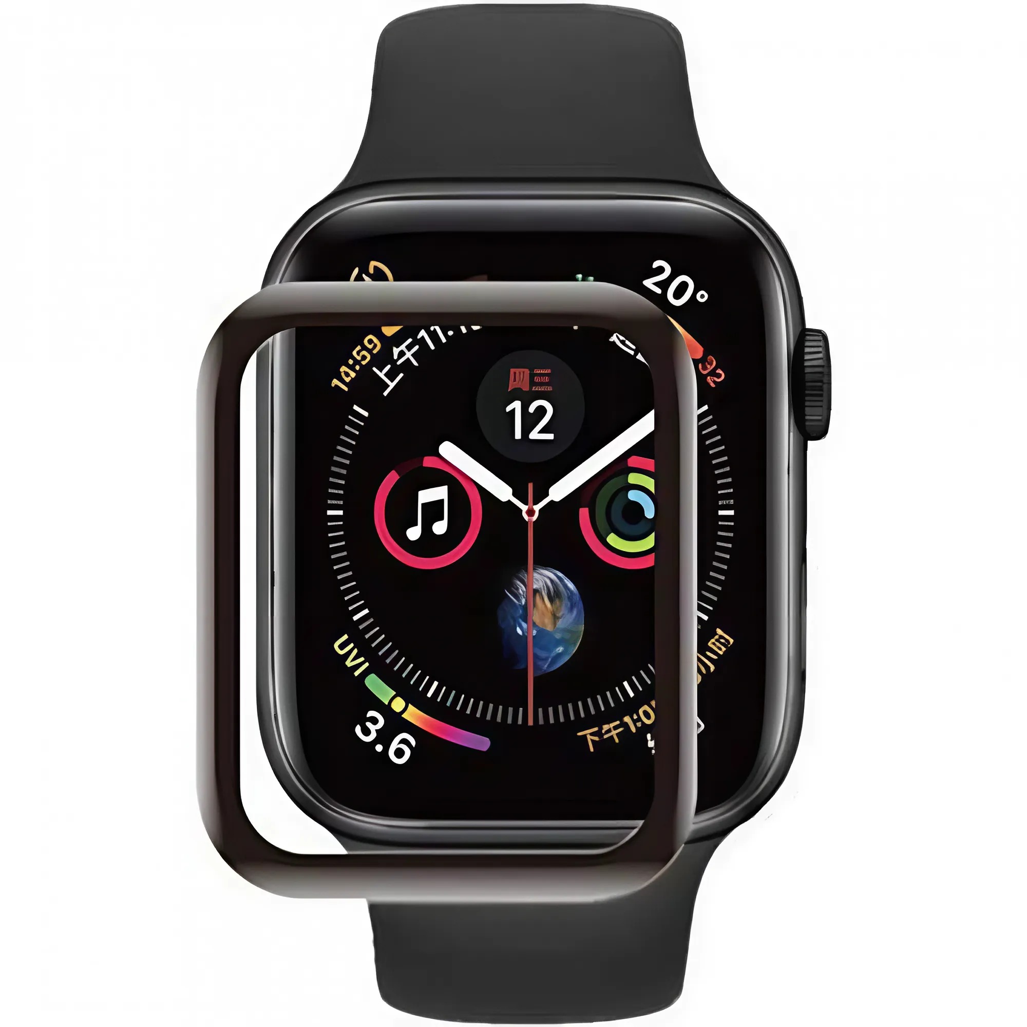 Защитное стекло для умных часов Rumi Hybrid для Apple Watch 38мм (черная рамка) — фото 1