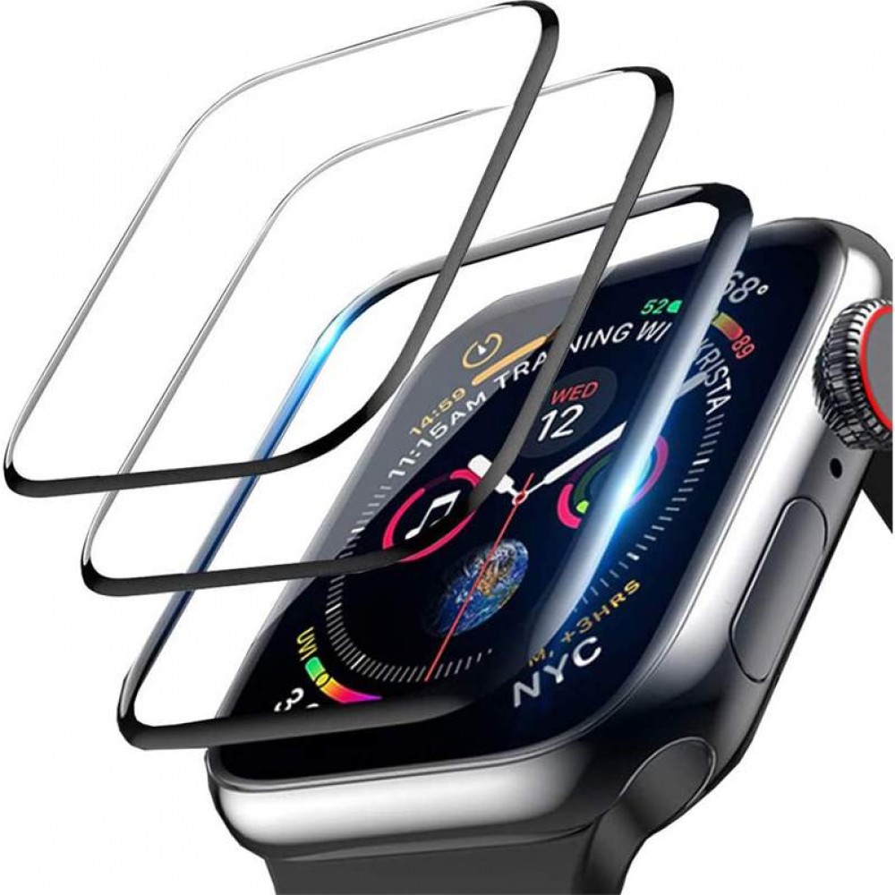 Защитное стекло для умных часов Rumi Hybrid для Apple Watch 41мм (черная рамка) — фото 2