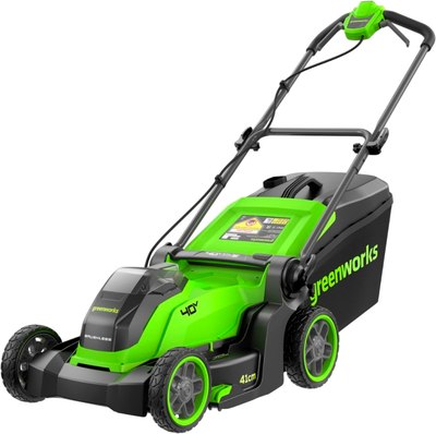 Газонокосилка аккумуляторная Greenworks GD40LM411 40V 41см / 2521007UG (c АКБ 5Ач и ЗУ) - 