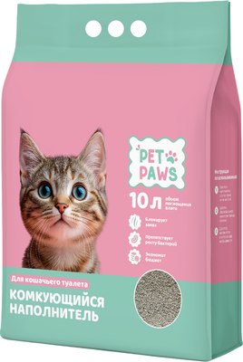 Наполнитель для туалета Pet Paws Комкующийся (10л) - 