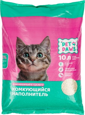 Наполнитель для туалета Pet Paws Комкующийся (10л) - 