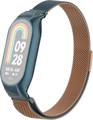 Ремешок для фитнес-трекера Rumi Milanese Loop для Xiaomi Smart Band 8/9 (песочный/графитовый) - 