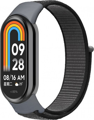 Ремешок для фитнес-трекера Rumi Velcro для Xiaomi Smart Band 8/9  (темно-серый) - 