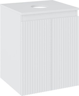 Тумба под умывальник Runo Соренто 50 вертикаль (подвесная, белый) - 