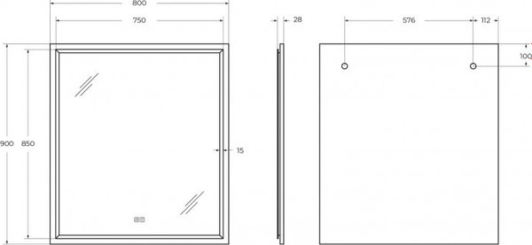 Купить Зеркало Cezares CZR-SPC-INT-800-900-LED-TCH-WARM-BORO  