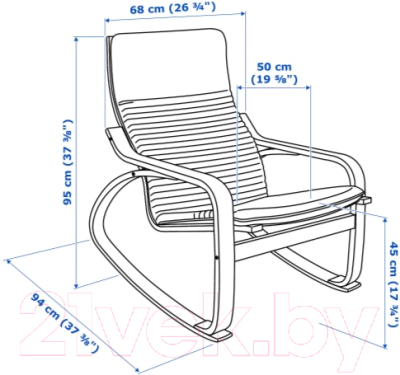 Кресло-качалка Ikea Поэнг 092.866.49