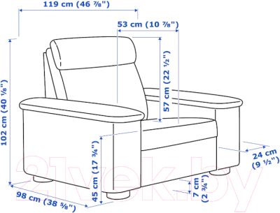 Кресло мягкое Ikea Лидгульт 292.570.52