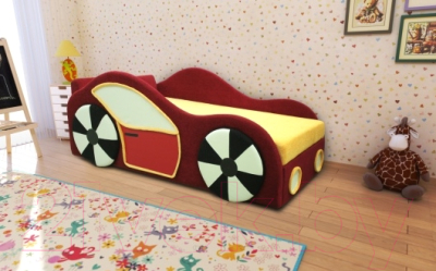 Кровать-тахта детская М-Стиль Машинка аппликация с 2 сторон