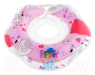 Круг для купания Roxy-Kids Flipper Лебединое озеро музыкальный / FL005 (розовый)