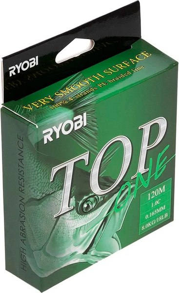 Леска плетеная Ryobi TOP PE4X-120M 1.0/d-0.165мм (Dark green)
