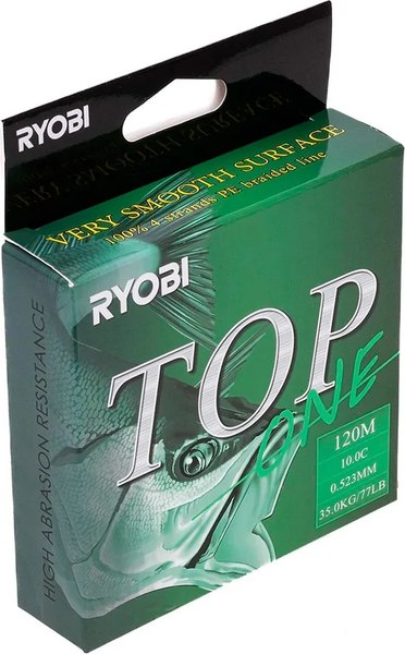 Леска плетеная Ryobi TOP PE4X-120M 10,0/d-0.523мм (Dark green)