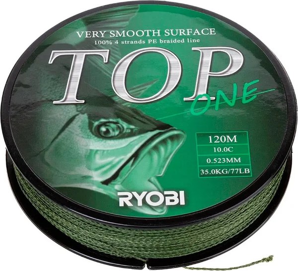 Леска плетеная Ryobi TOP PE4X-120M 10,0/d-0.523мм (Dark green)