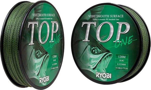 Леска плетеная Ryobi TOP PE4X-120M 10,0/d-0.523мм (Dark green)