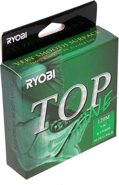 Леска плетеная Ryobi TOP PE4X-120M 5.0/d-0.370мм (Dark green)