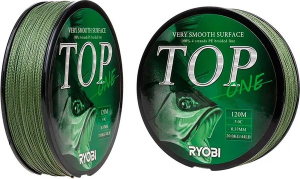 Леска плетеная Ryobi TOP PE4X-120M 5.0/d-0.370мм (Dark green)