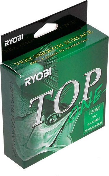 Леска плетеная Ryobi TOP PE4X-120M 7.0/d-0.437мм (Dark green)